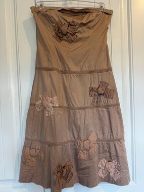 Odille Blush Strapless Dress with Bow Accents